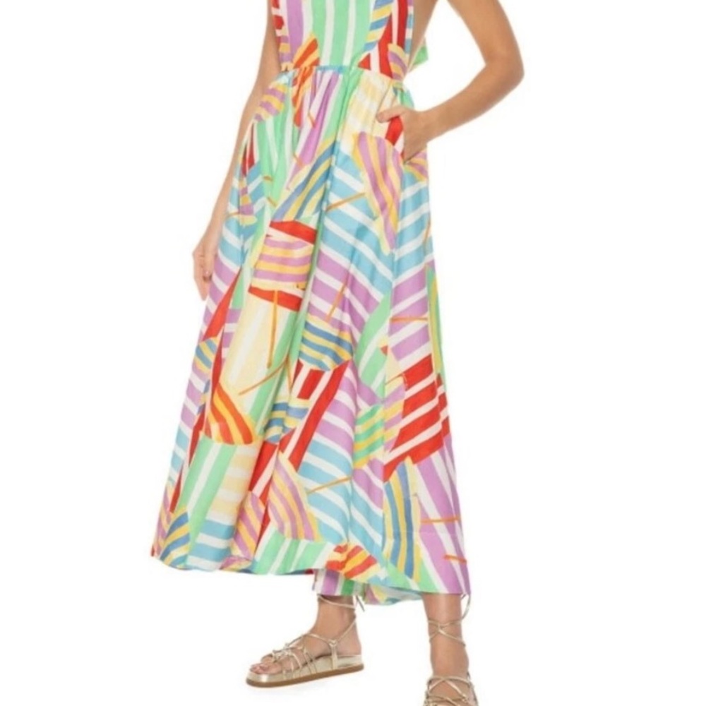 FARM Rio Colorful Striped Maxi Dress